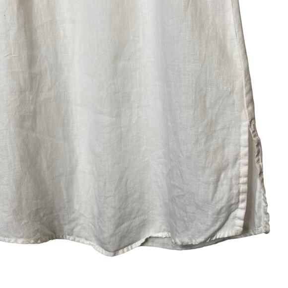 Malvin Hamburg Germany 100%% Linen Tunic Mini Dress White Lagenlook size Medium - Picture 3 of 5